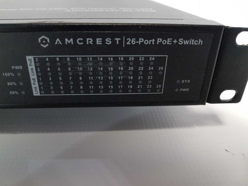 Amcrest Gigabit 26x port PoE+ ethernet switch spf opticdal managed  #