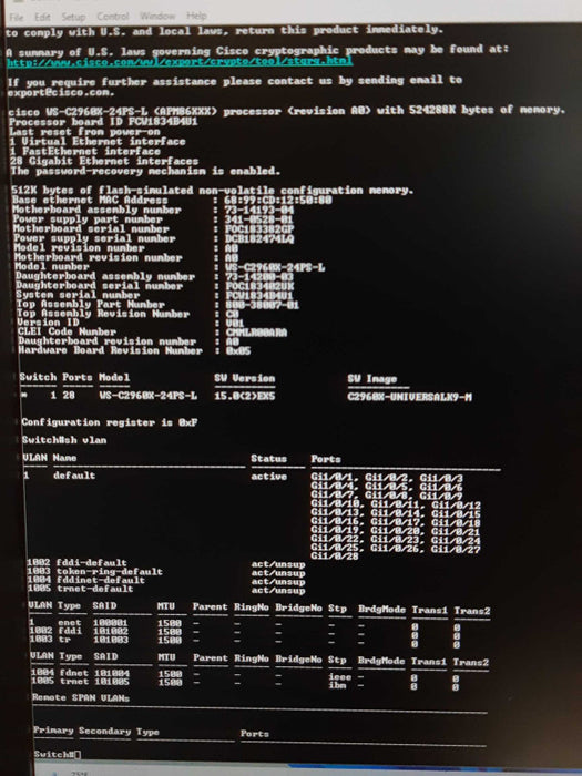 Cisco WS-C2960X-24PS-L 24-port Gigabit PoE Managed Switch _
