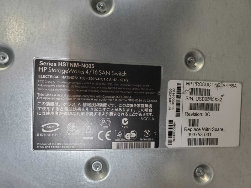 HP StorageWorks 4/16 SAN Switch FIBRE CHANNEL SAN Switch  (