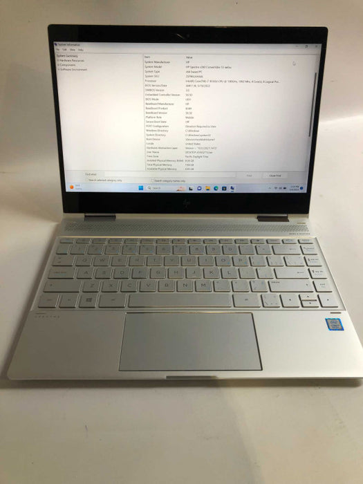 HP Spectre X360 Convertible 13-ae088ca i7-8550U @ 1.8GHz /8GB Ram / 256GB M.2