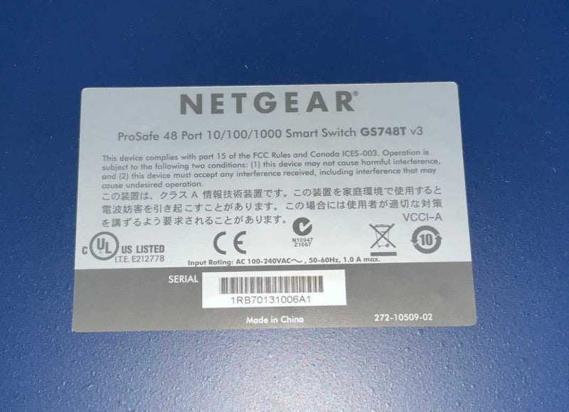 Netgear GS748T v3 48 Port Gigabit network Switch  -