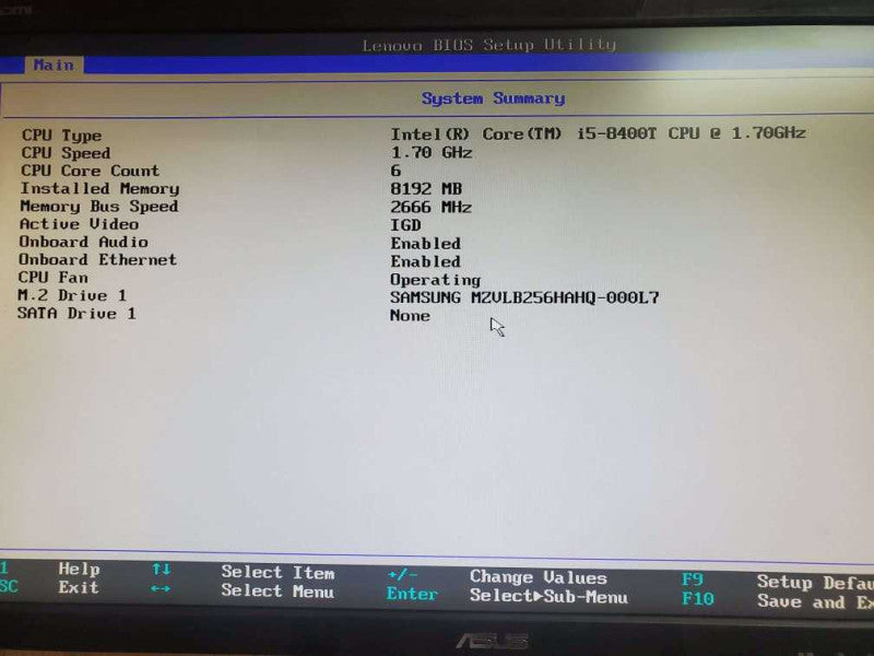 Lenovo ThinkCentre M720 Tiny Desktop I5-8400T 8GB RAM 256GB SSD