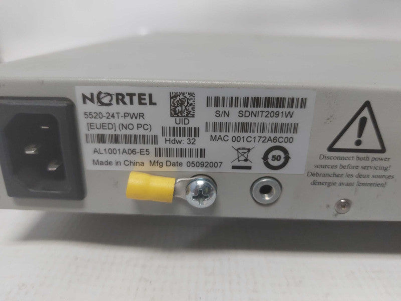 NORTEL Baystack Gigabit 48-Port Ethernet PoE Switch - 5520-48T-PWR Q