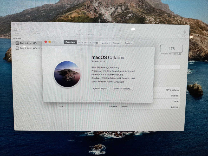 Apple iMac 21.5\\" Late 2012 Quad-Core i5-3330S GeForce GT640M 512MB 8GB 1TB $