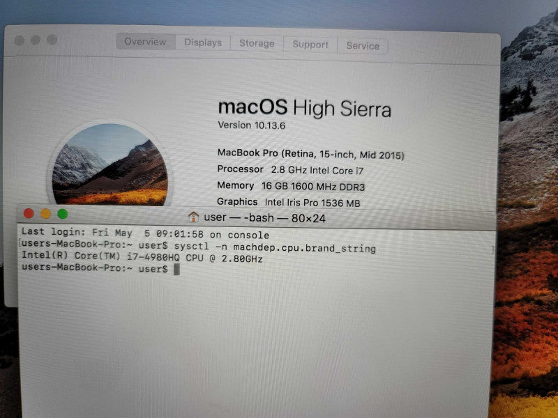 MacBook Pro 2015 15\\" i7-4980HQ 16GB DDR3 250GB SSD