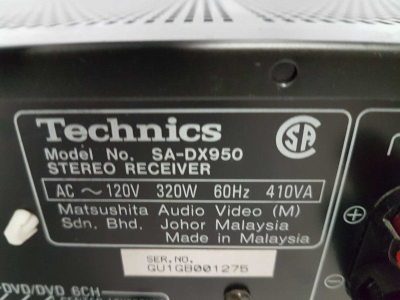 Technics AV Control Receiver SA-DX950 Receiver 5.1 Channel - READ #