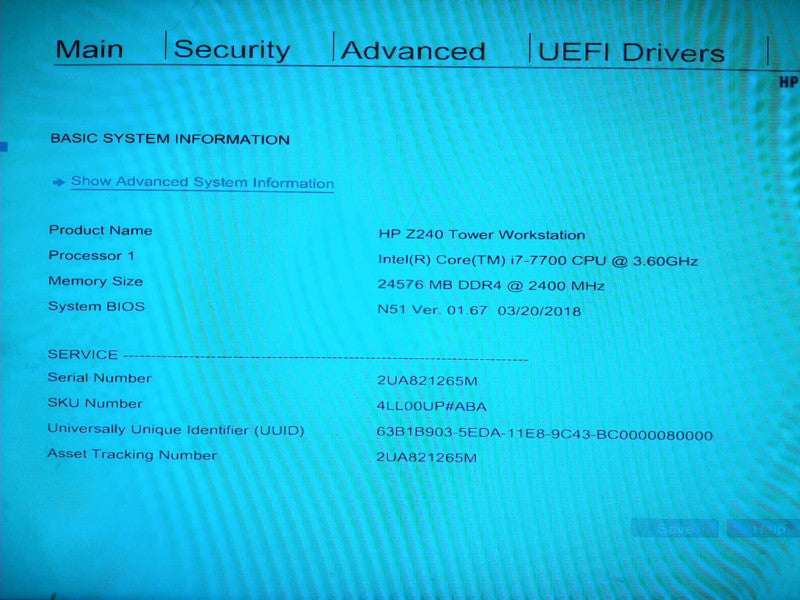 HP Z240 Tower Workstation i7-7700 24GB DDR4 No HDD $