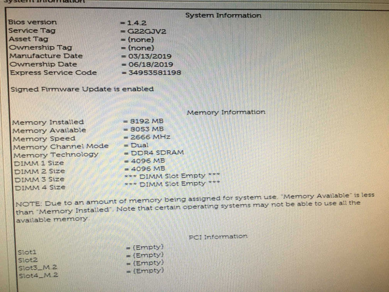 Dell Optiplex 5060 Intel Core i7-8700 CPU @ 3.2GHz 8 Gb RAM DDR4, 256 GB SSD