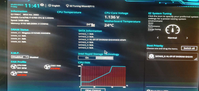 Custom PC i7-6700 CPU 8GB DDR4 RAM NO HDD Q@