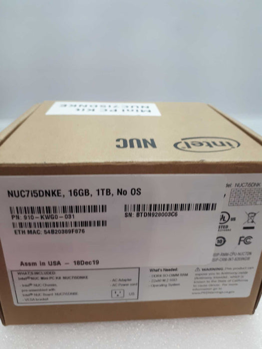 Intel NUC mini PC kit NUC7i5BNK1E (Intel Core i5, Slim version) in opened box &