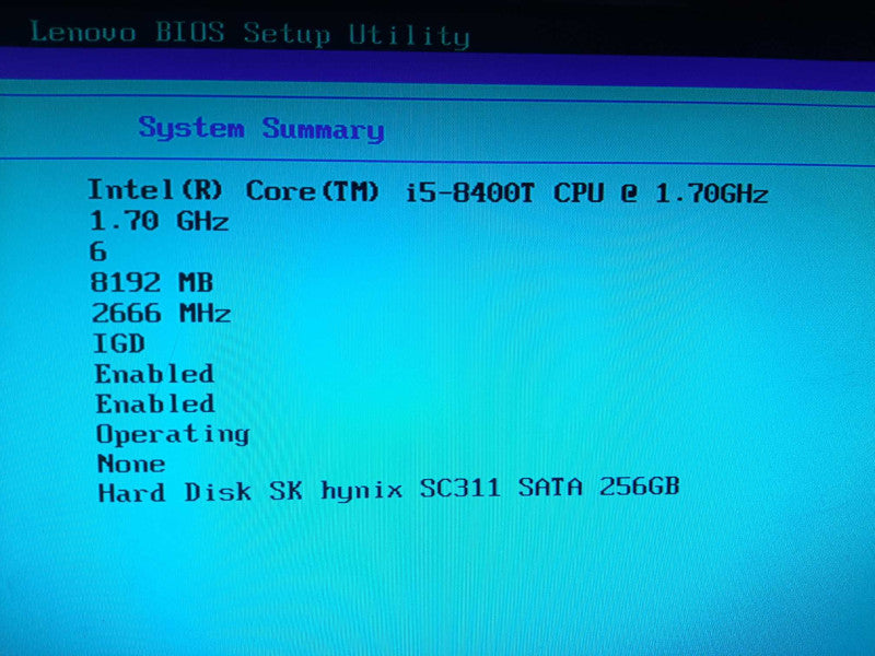 Lenovo ThinkCentre USFF i5-8400T 8GB DDR4 256GB SSD  Q$