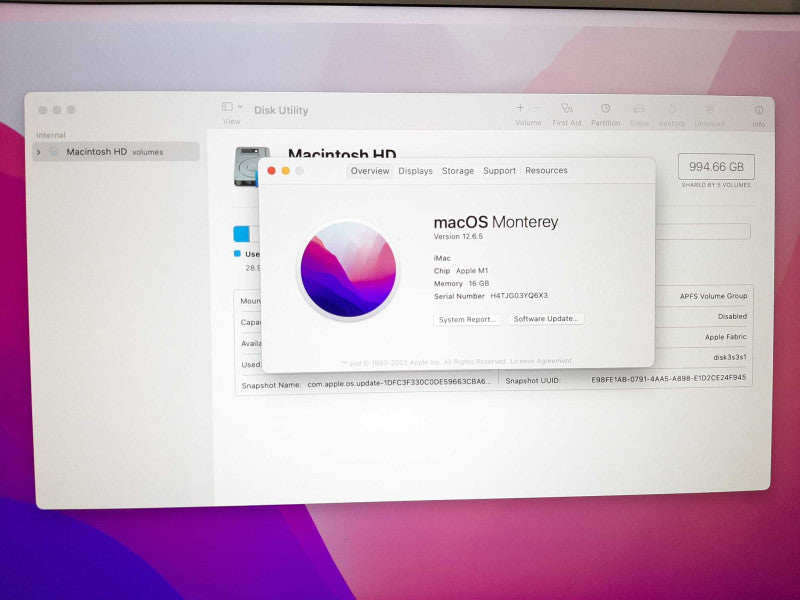 Apple iMac 24 Inch 2021 4.5k Display M1 Chip 8C GPU 8C CPU 16 GB 1 TB SSD Storage $