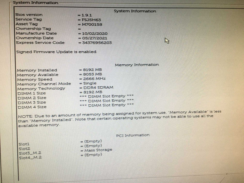 Dell OptiPlex 7070 Intel Core i5-8500 CPU @ 3.00GHz 8 GB RAM DDR4, 256 GB SSD