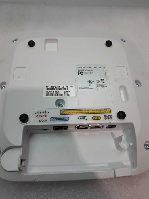 Cisco AIR-CAP2702I-A-K9 Wireless Access Point Dual-Band Controller- See notes Q&