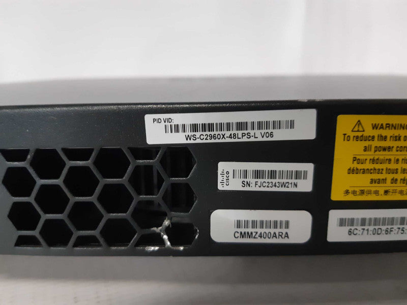 CISCO WS-C2960X-48LPS-L 48 Gigabit PoE Managed switch _
