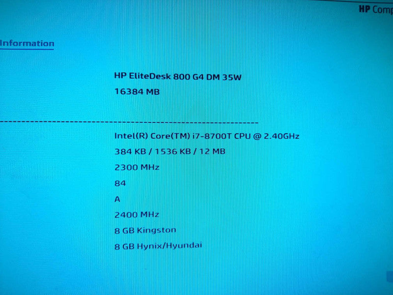 HP EliteDesk 800 G4 DM 35W USFF i7-8700T 16GB DDR4 500GB SSD $