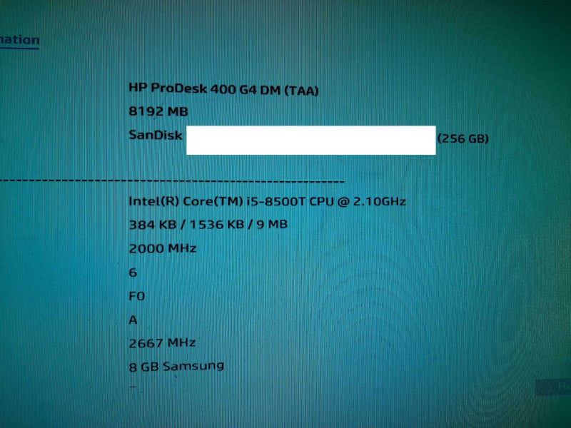 HP ProDesk 400 G4 DM i5-8500T 8GB DDR4 256GB SSD Q$