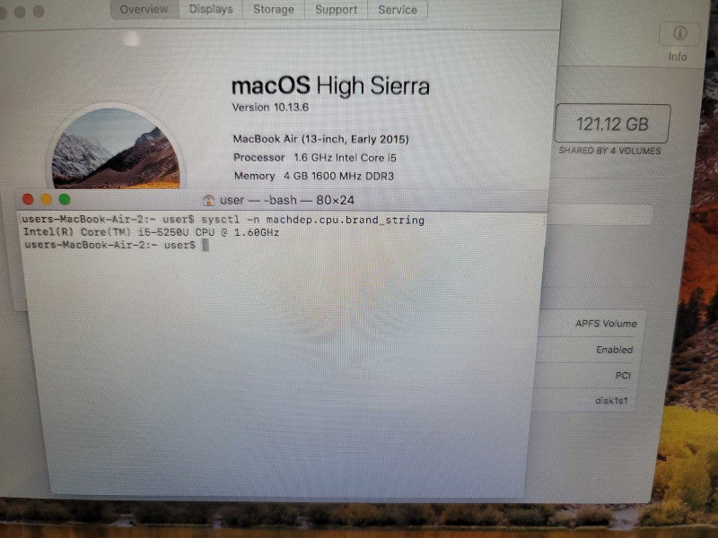 MacBook Air 2015 13\\" i5-5250, 4GB DDR3, 128GB SSD **read