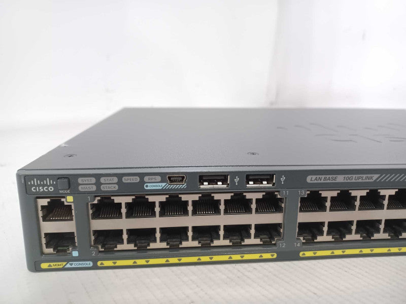 Cisco WS-C2960X-48TD-L Switch 48x Gigabit RJ-45 Ethernet 2x SFP+ Ports, SEE Q_