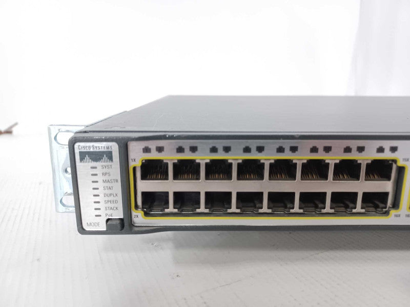 Cisco WS-C3750-48PS-S 48-Port PoE 4x SFP Managed Network Switch Q_