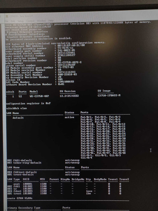 Cisco WS-C3750-48PS-S 48-Port PoE 4x SFP Managed Network Switch Q_