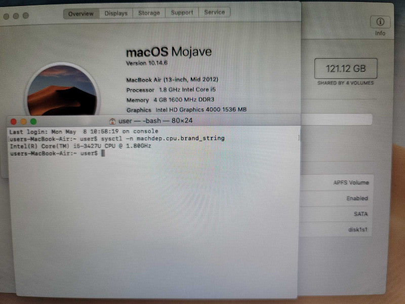 MacBook Air 2012 13\\" i5-4527U, 4GB DDR3, 128GB SSD