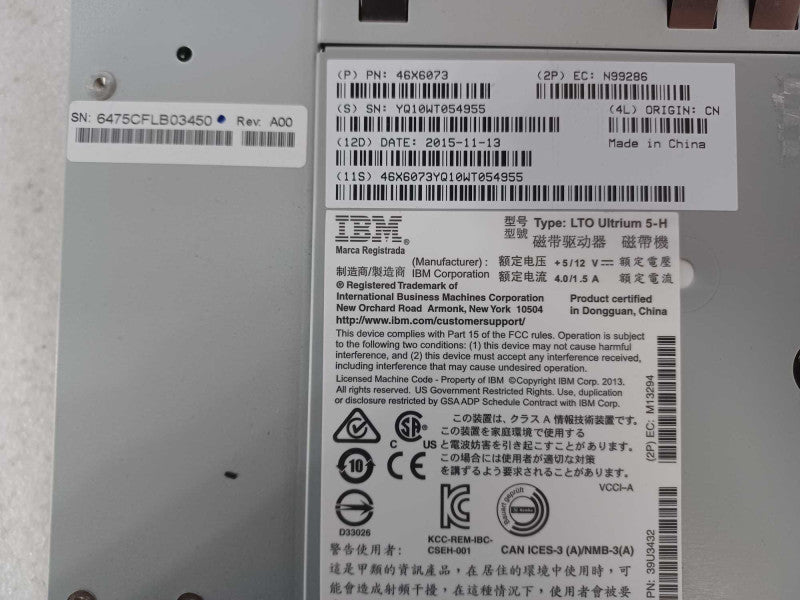 IBM LTO Ultrium 5-H 46X6073 SAS HH 6Gbps LTO-5 Tape Drive  Q_