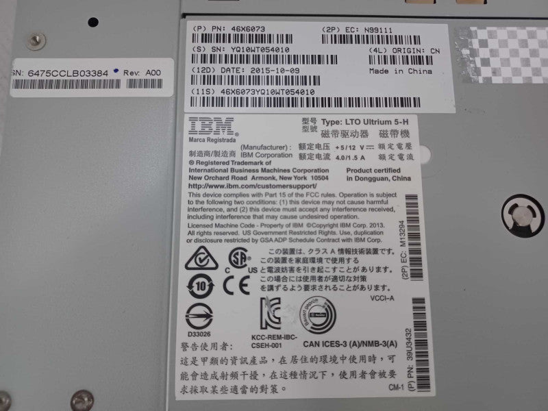 IBM LTO Ultrium 5-H 46X6073 SAS HH 6Gbps LTO-5 Tape Drive  Q_