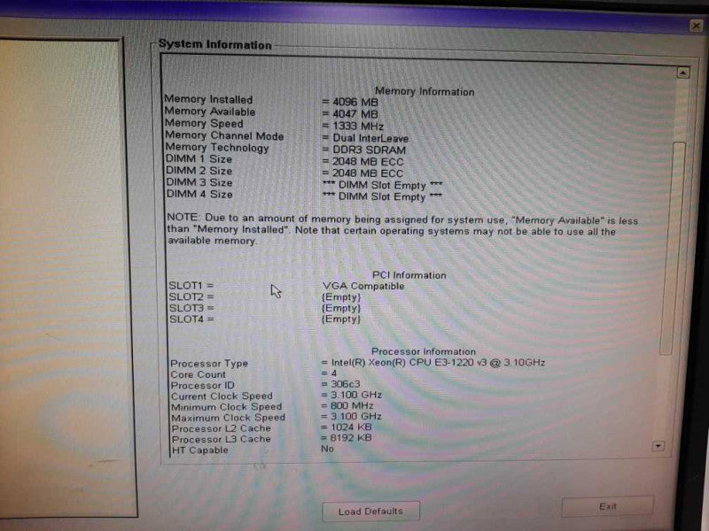 Dell Precision T1700 Xeon E3-1220(v3) @ 3.1GHz 4GB DDR3 No HDD  (