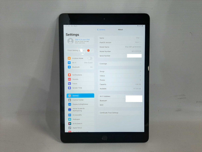 Apple iPad 8th GEN(A2270). 128GB Wi-Fi - Grey $