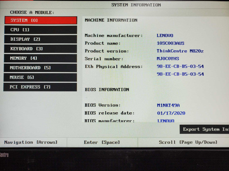 Lenovo AIO M820z Core i5-9400 @ 2.9GHz 8GB DDR4 No HDD [Read] (