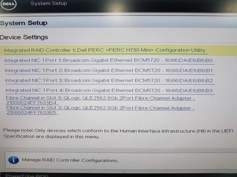 dell poweredge R630 2x xeon E5-2640 V3 @ 2.60ghz / 192gb  ram / H730 Mini #