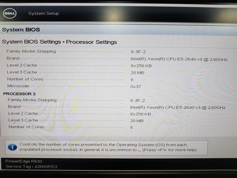 dell poweredge R630 2x xeon E5-2640 V3 @ 2.60ghz / 192gb ram / H730 Mini #