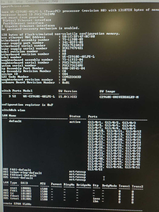 Cisco Catalyst WS-C2960S-48LPS-L V04 Q|