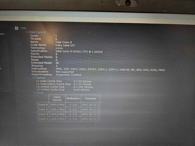Lenovo ThinkPad T480 i5-8250U 8GB RAM 256GB SSD 1080p FHD *READ*