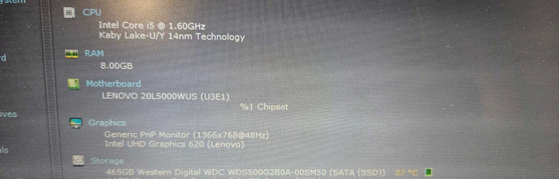 Lenovo ThinkPad T480 i5-8250U 8GB RAM 256GB SSD 1080p FHD *READ*