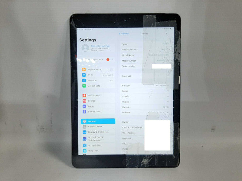 Apple iPad 6th GEN(A1954). 32GB Wi-Fi + Cellular Unlocked - Grey READ $