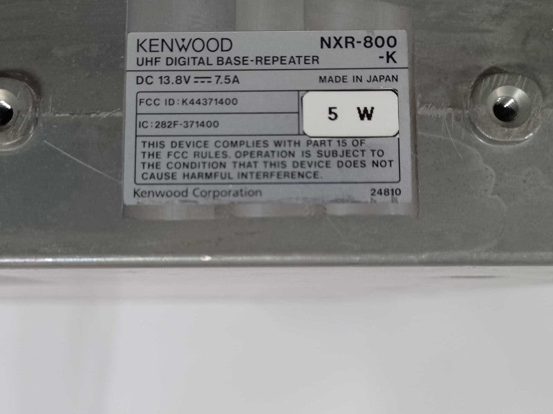 Kenwood UHF Digital Base Repeater NXR-800-K 5W, read Q_