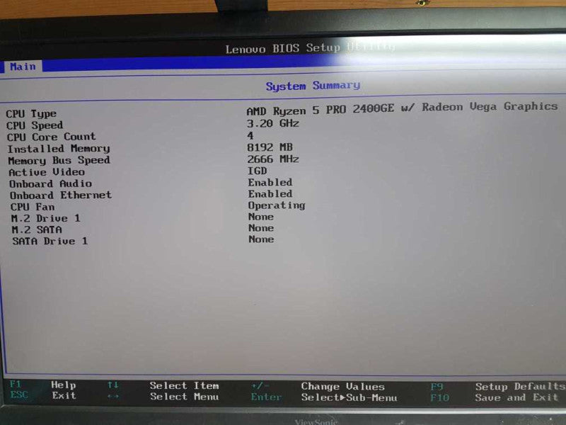 Thinkcenter M715q AMD Ryzen 5 Pro 2400GE Radeon Vega Graphics 8gb ram #
