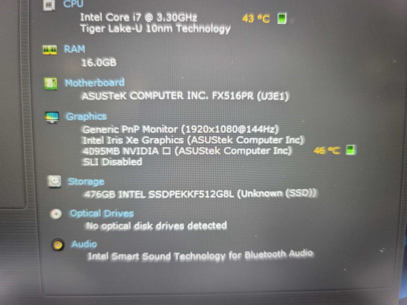 ASUS Tuf Dash F15 15\\" I7-11370H, 16GB DDR4, NVIDIA RTX 3060, 500GB SSD
