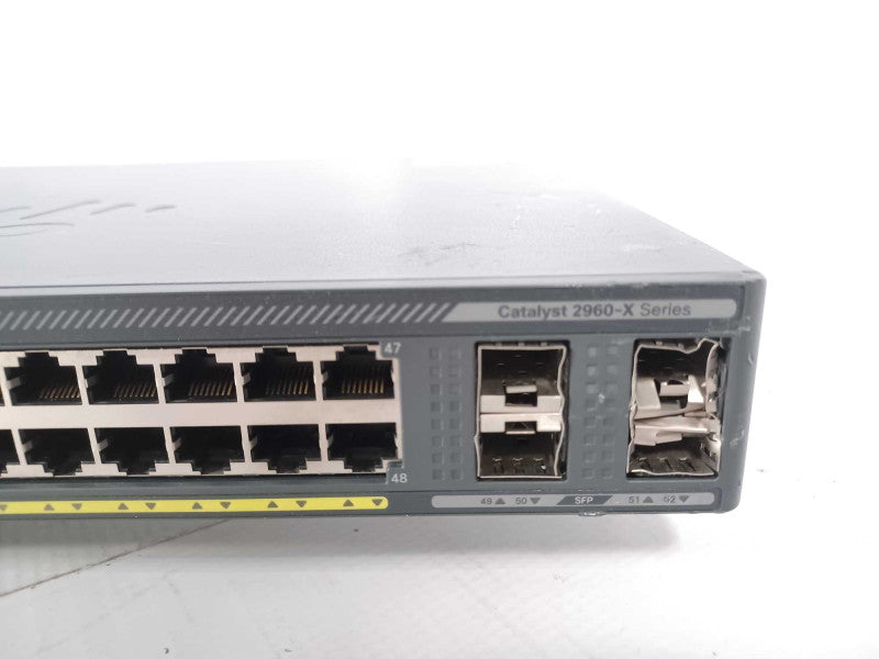 Cisco WS-C2960X-48LPS-L 48 Port GigE PoE Switch 370W AC 4x SFP, Read _