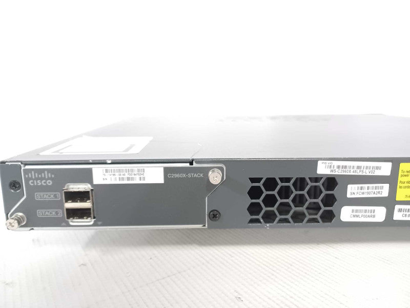Cisco WS-C2960X-48LPS-L 48 Port GigE PoE Switch 370W AC 4x SFP, Read _