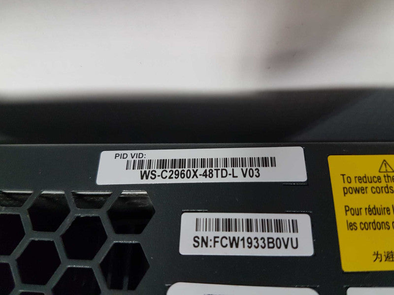 Cisco Catalyst 2960-X Series WS-C2960X-48TD-L V03 Fact Reset  #
