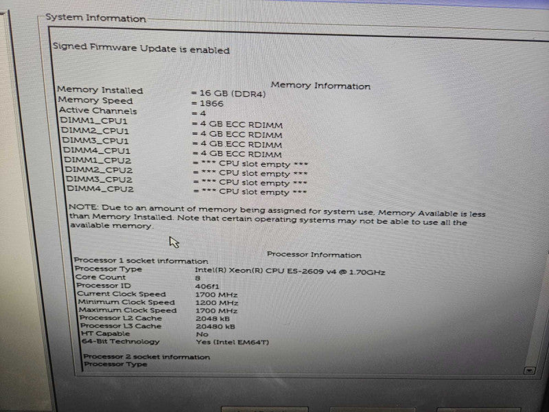 Dell Precision 7810 Workstation 1x Xeon E5-2609 V4 @1.70GHz 16GB DDR4 M2000 )