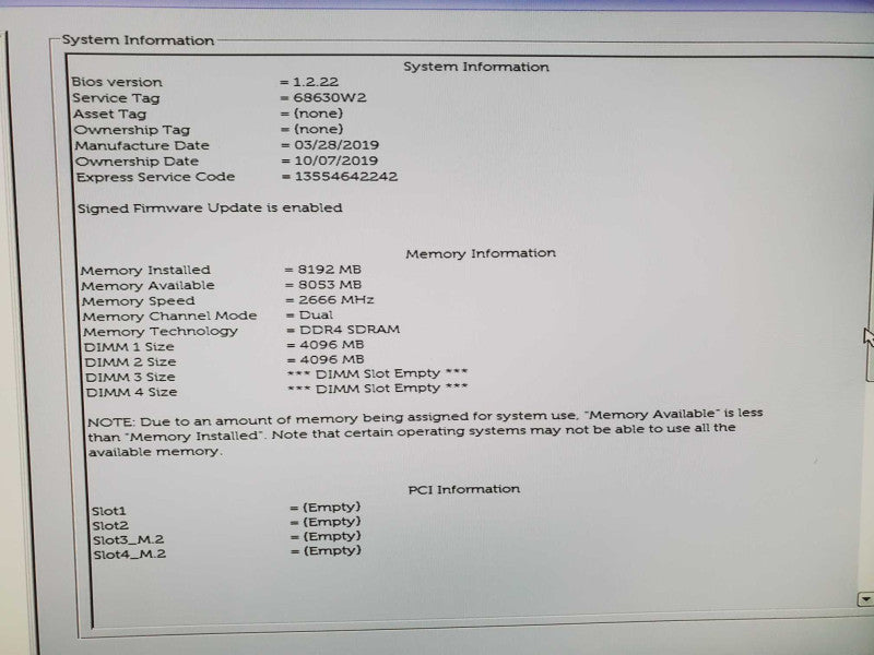 Dell Optiplex 5060 Core i5-8500 @ 3.0GHz 8GB DDR4 No HDD (