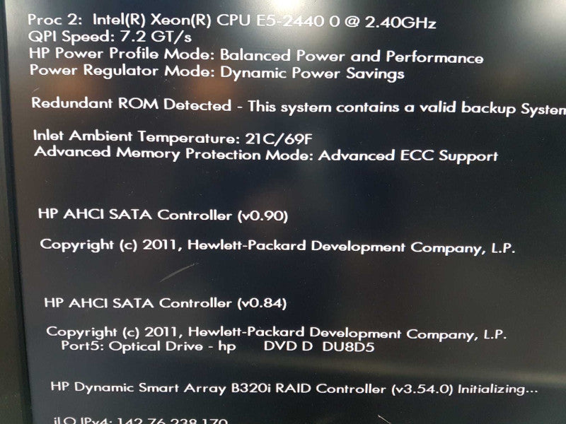 HP Proliant DL360e gen8 2x Xeon E5-2440 @ 2.40ghz / 48gb ram / B320i Raid #
