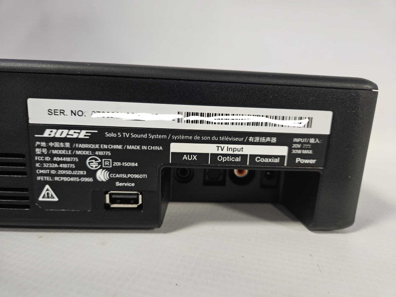 Bose Solo 5 TV Sound System Model 418775 (No Remote ) )