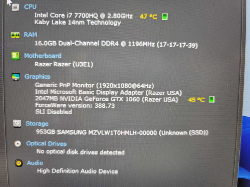 Razer Blade RZ09-01953 14\\" 16GB DDR4, 2GB GeForce GTX 1060, 1TB SSD