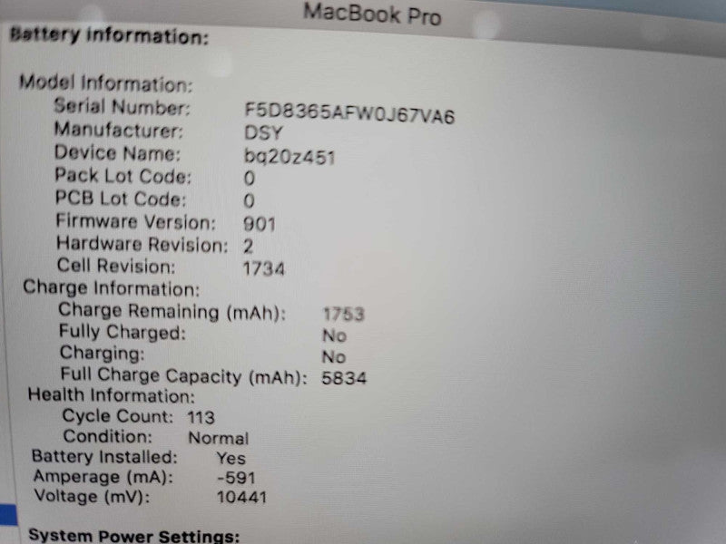Macbook Pro 2018 15\\" i7-8750H, 16GB DDR4, 250GB SSD **READ**