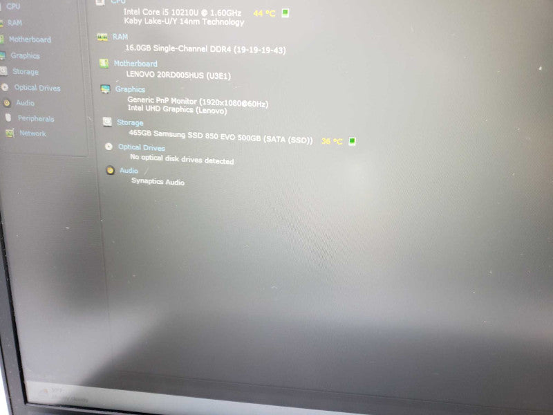 Lenovo ThinkPad  E15 intel i5-10210U @ 1.60GHz / 16GB Ram / 500GB SSD